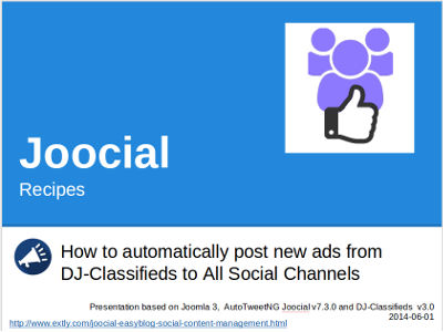 Joocial Recipes: How to automatically post new ads from DJ-Classifieds