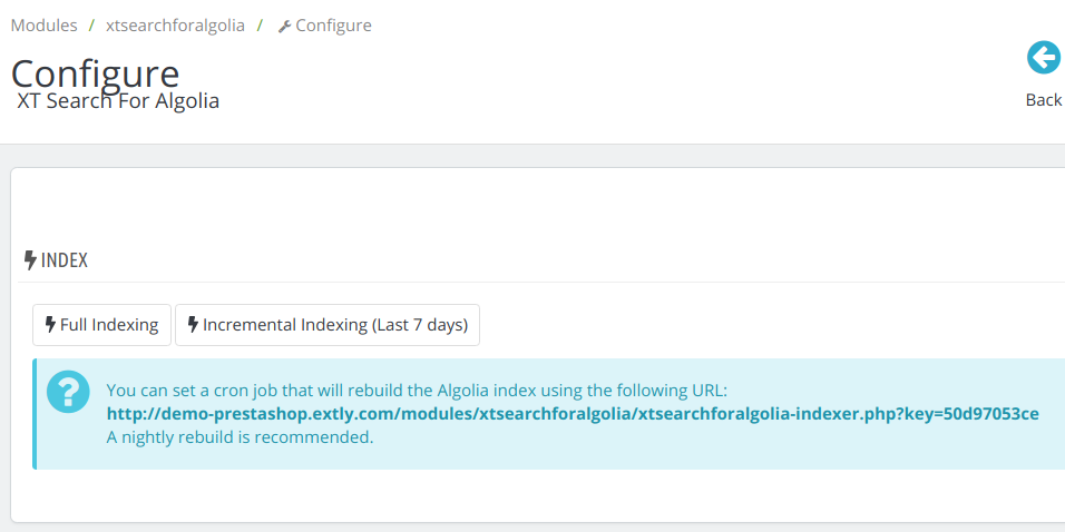 prestashop autocomplete algolia index