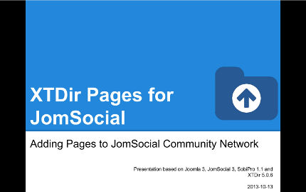 XTDir - Adding Pages to JomSocial Community Network