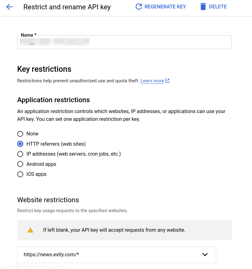 Restrict the API Key to your site and Google My Business API