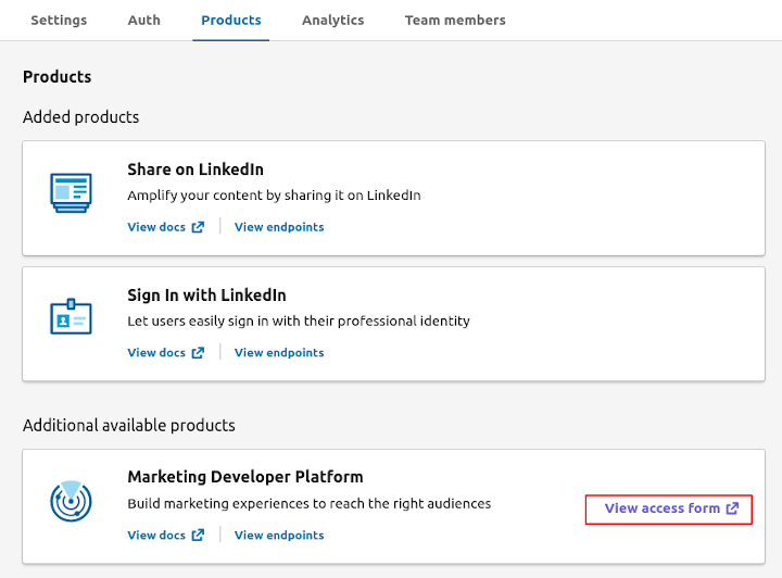 LinkedIn Marketing Developer Program - Marketing Developer Platform