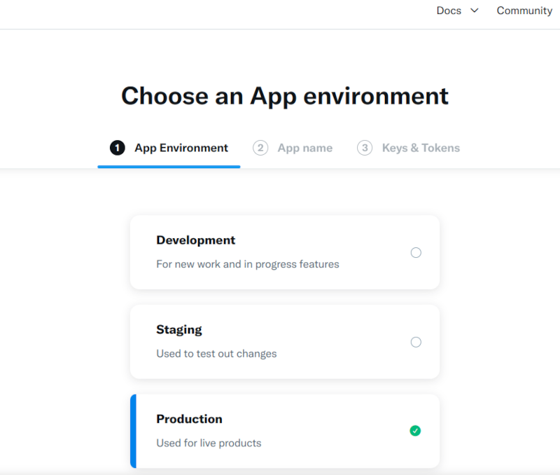 Create Project - App environment