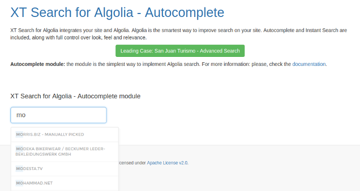 Joomla! - Autocomplete Classic Module for Algolia Search