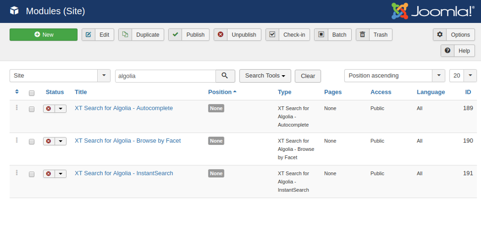 XT Search Modules