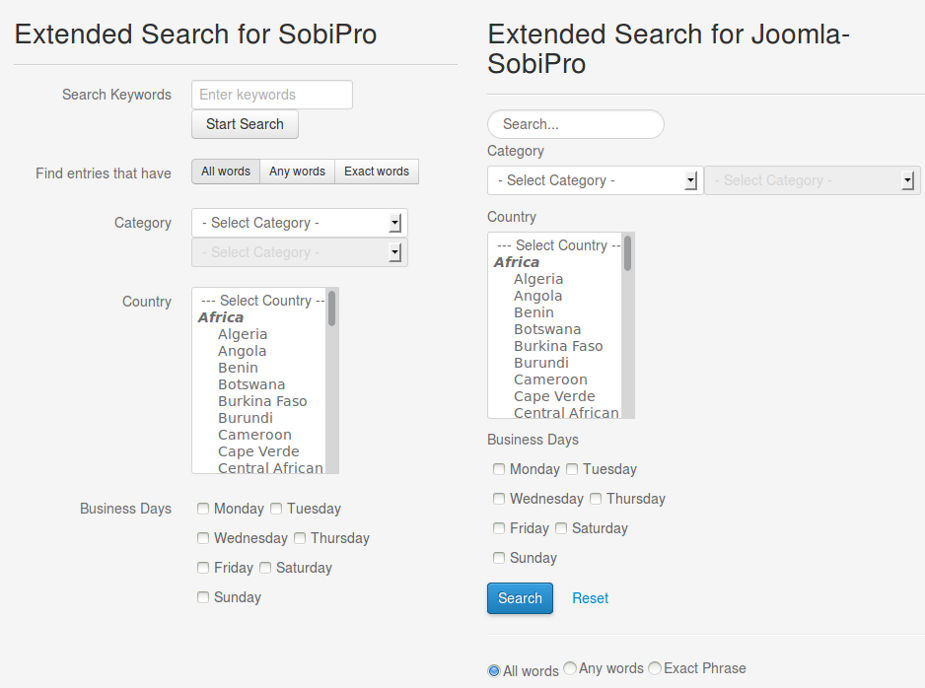 XTDir SobiPro Extended Search Module